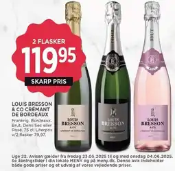 MENY LOUIS BRESSON & CO CRÉMANT DE BORDEAUX tilbud