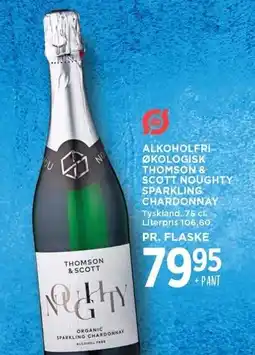 MENY ALKOHOLFRI ØKOLOGISK THOMSON & SCOTT NOUGTHY SPARKLING CHARDONNAY tilbud