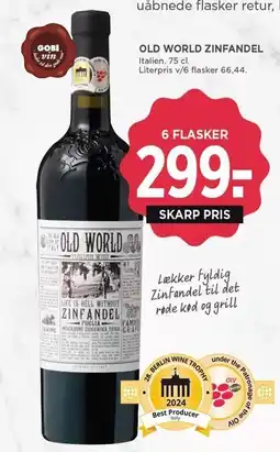 MENY OLD WORLD ZINFANDEL tilbud