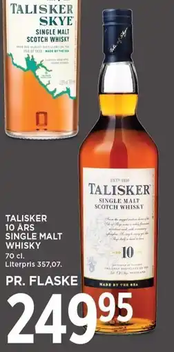 MENY TALISKER 10 ÅRS SINGLE MALT WHISKY tilbud