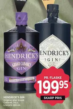 MENY HENDRICK'S GIN tilbud