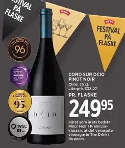 MENY CONO SUR OCIO PINOT NOIR tilbud