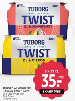 MENY TUBORG ALKOHOLFRI RADLER TWIST 0,0% tilbud