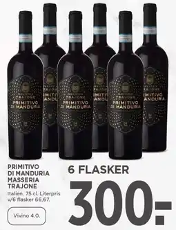 MENY PRIMITIVO DU MANDURIA MASSERIA TRAJONE tilbud