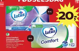 SuperBrugsen Lotus Comfort toiletpapir eller Premium køkkenrulle tilbud