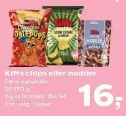 SuperBrugsen Kims chips eller nødder tilbud