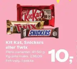 SuperBrugsen Kit Kat, Snickers eller Twix tilbud