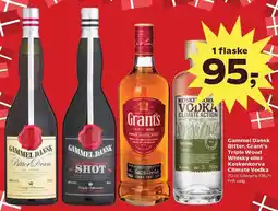 SuperBrugsen Gammel Dansk Bitter, Grant's Triple Wood Whisky eller Koskenkorva Climate Vodka tilbud