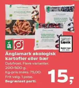 SuperBrugsen Änglamark økologisk kartofler eller bør tilbud