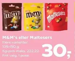SuperBrugsen M&M's eller Maltesers tilbud
