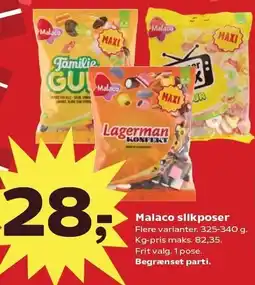 SuperBrugsen Malaco slikposer tilbud
