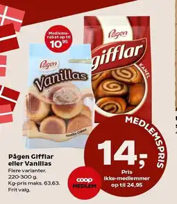 SuperBrugsen Pågen Gifflar eller Vanillas tilbud