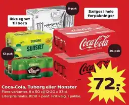 SuperBrugsen Coca-cola, Tuborg eller Monster tilbud