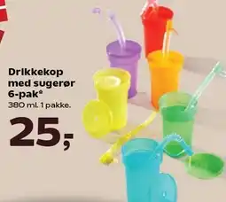 SuperBrugsen Drikkekop med sugerør 6-PAK tilbud