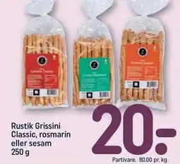 REMA 1000 Rustik Grissini Classic, rosmarin eller sesam tilbud