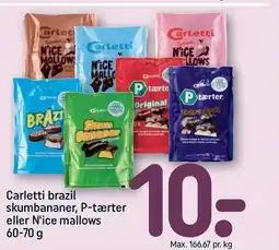 REMA 1000 Carletti brazil skumbananer, P-tærter eller N-ice mallows tilbud