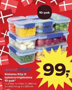 SuperBrugsen Sistema Klip it opbevaringsbokse 10-pak tilbud