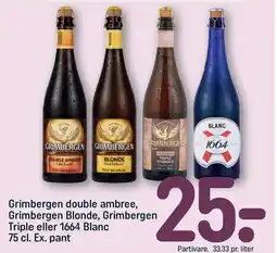 REMA 1000 Grimbergen double ambree, Grimbergen Blonde, Grimbergen Triple eller 1664 Blanc tilbud