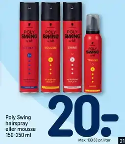 REMA 1000 Poly Swing hairspary eller mousse tilbud