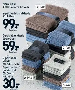 REMA 1000 Marie Sohl 2-pak badehåndklæde, 2-pak håndklæde eller 4-pak vaske-/gæsteklud tilbud