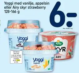 REMA 1000 Yoggi med vanilje, appelsin eller Airy skyr strawberry tilbud