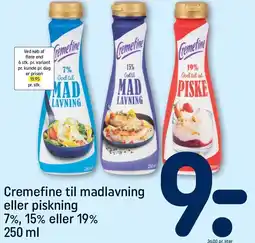 REMA 1000 Cremefine til madlavning eller piskning 7%, 15% eller 19% tilbud
