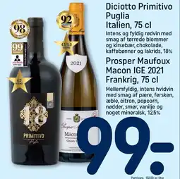 REMA 1000 Diciotto Primitivo Puglia eller Prosper Maufoux Macon IGE 2021 tilbud
