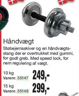 Harald Nyborg Håndvægt 10 eller 15 kg tilbud