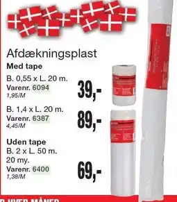 Harald Nyborg Afdækningsplast Med tape eller Uden tape tilbud