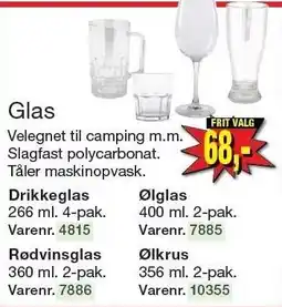 Harald Nyborg Glas Drikkeglas, Ølglas, Rødvinsglad eller Ølkus tilbud