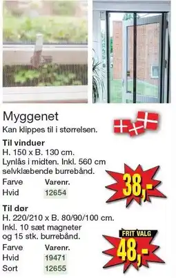 Harald Nyborg Myggenet Til vinduer eller Til dør tilbud