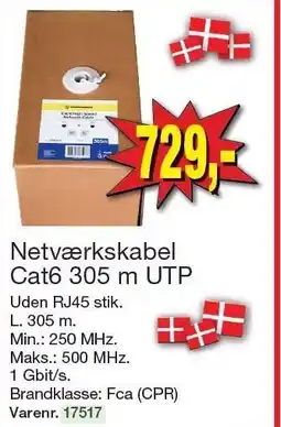 Harald Nyborg Netværkskabel Cat6 305 m UTP tilbud