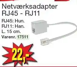 Harald Nyborg Netværksadapter RJ45 - RJ11 tilbud