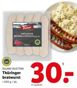 Lidl DULANO Selection Thüringer bratwurst tilbud