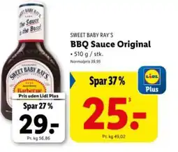 Lidl SWEET BABY RAY'S BBQ Sauce Original tilbud