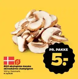Netto OGO økologiske danske skiveskårne champignon tilbud