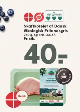 SPAR Skaftkotelet af Dansk Økologisk Frilandsgris tilbud