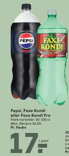 SPAR Pepsi, Faxe Kondi eller Kaxe Kondi Pro tilbud
