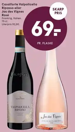 SPAR Casalforte Valpolicella Ripasso eller Jas des Vignes Rosé tilbud