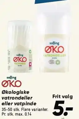 Bilka SALLING ØKO Økologiske vatrondeller eller vatpinde tilbud