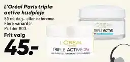 Bilka L'Oréal Paris triple active hudpleje tilbud