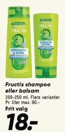 Bilka Fructis shampoo eller balsam tilbud