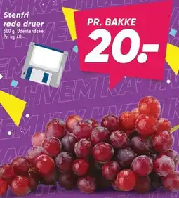 Bilka Stenfri røde druer tilbud