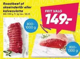 Bilka Roastbeef af okseinderlår eller kalveculotte tilbud