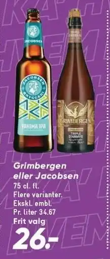Bilka Grimbergen eller Jacobsen tilbud