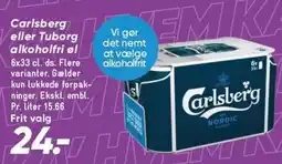 Bilka Carlsberg eller Tuborg alkoholfri øl tilbud