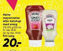 Bilka Heinz mayonnaise eller ketchup med smag tilbud