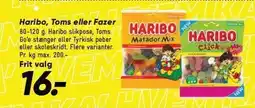 Bilka Haribo, Toms eller Fazer tilbud