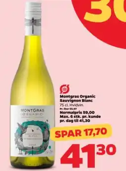 Netto Montgras Organic Sauvignon Blanc tilbud