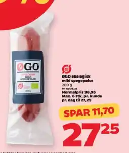Netto ØGO økologisk mild spegepolse tilbud